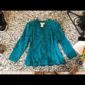 Scott McClintock Vintage Teal Skirt Suit size 12
